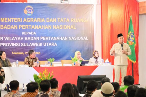 Kunjungi Kanwil BPN Provinsi Sulut, Menteri Nusron Sampaikan Hal Ini