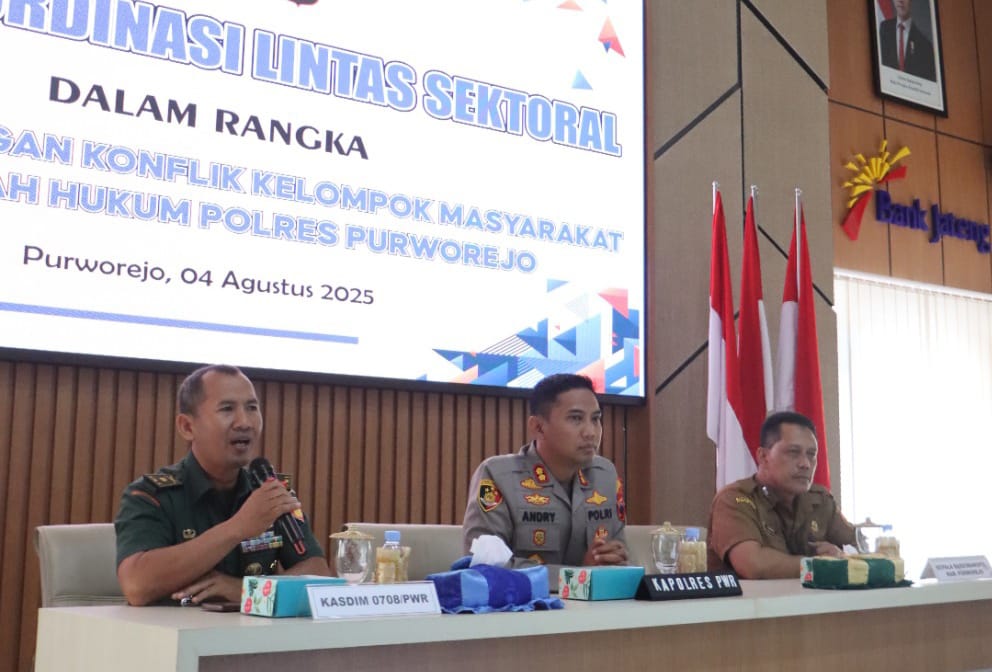 Bahas Penanggulangan Konflik Sosial, Polres Purworejo Gelar Rakor Lintas Sektoral